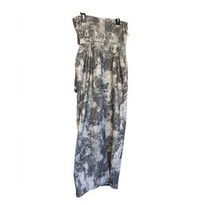 Zara Gray and Cream Maxi Dress